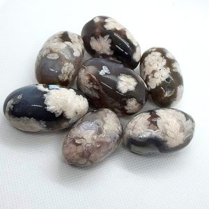 Black Flower Agate aka Sakura High Quality Tumble Stone
